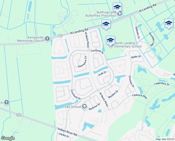map of restaurants, bars, coffee shops, grocery stores, and more near 3125 Amador Drive in Virginia Beach