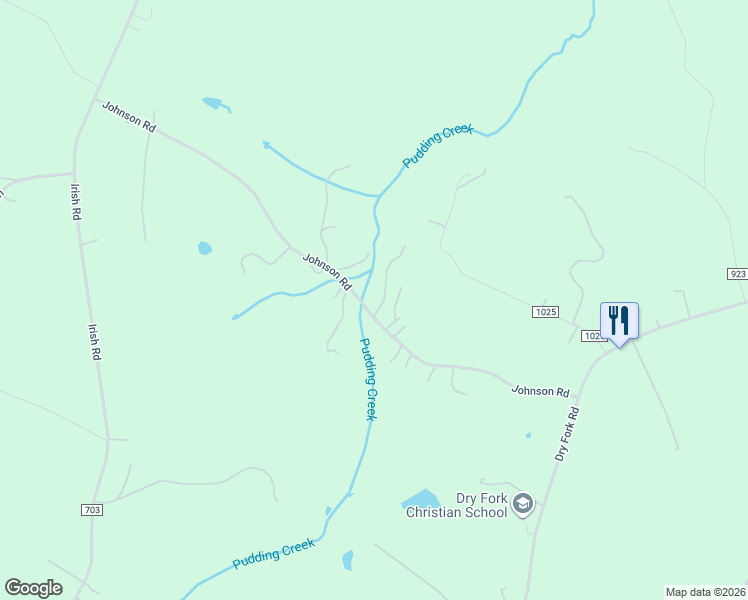 map of restaurants, bars, coffee shops, grocery stores, and more near 800 Johnson Road in Dry Fork