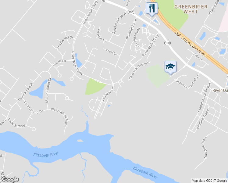 map of restaurants, bars, coffee shops, grocery stores, and more near 615 Sail Fish Quay in Chesapeake