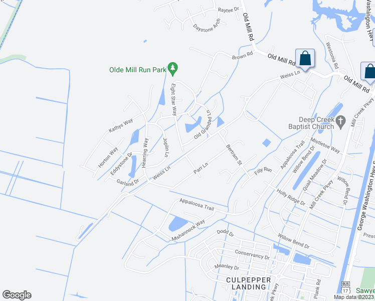 map of restaurants, bars, coffee shops, grocery stores, and more near 3203 8 Star Way in Chesapeake