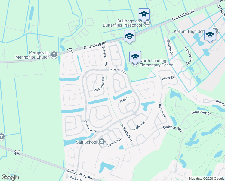 map of restaurants, bars, coffee shops, grocery stores, and more near 2704 Pulaski Loop in Virginia Beach