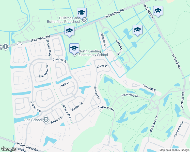 map of restaurants, bars, coffee shops, grocery stores, and more near 2797 Einstein Drive in Virginia Beach