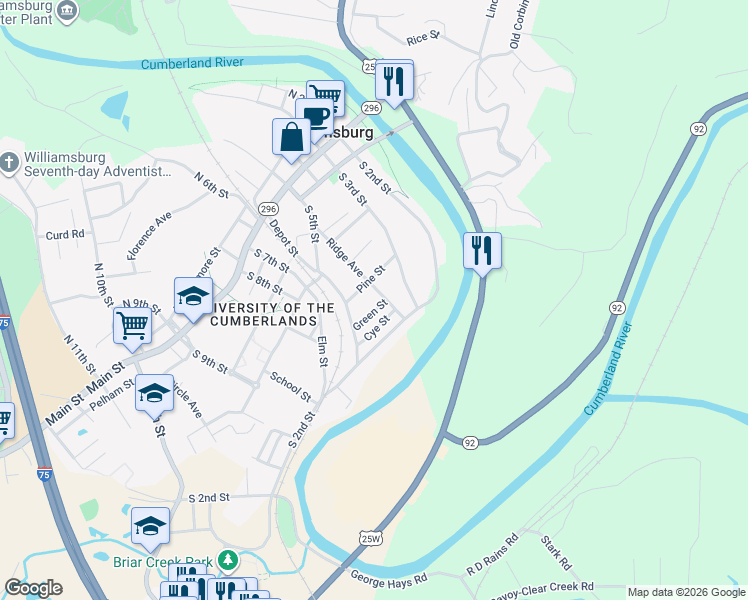 map of restaurants, bars, coffee shops, grocery stores, and more near 444 Ridge Avenue in Williamsburg