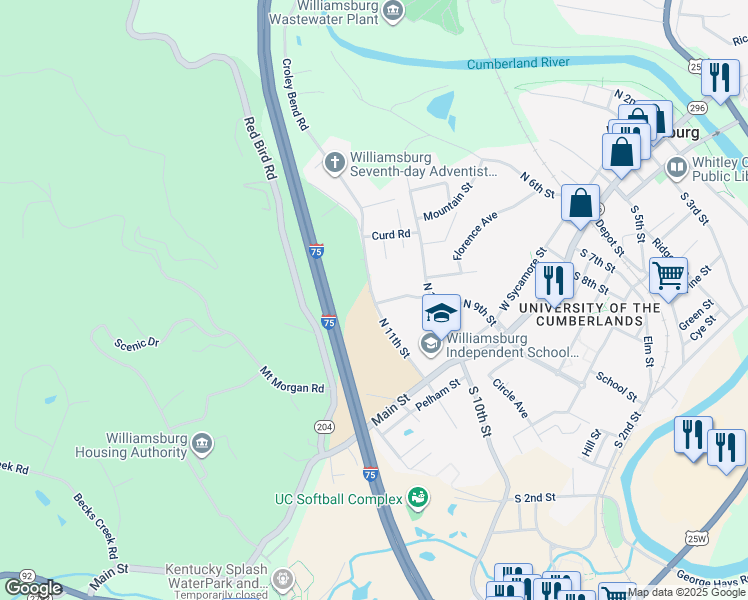 map of restaurants, bars, coffee shops, grocery stores, and more near 535 North 11th Street in Williamsburg