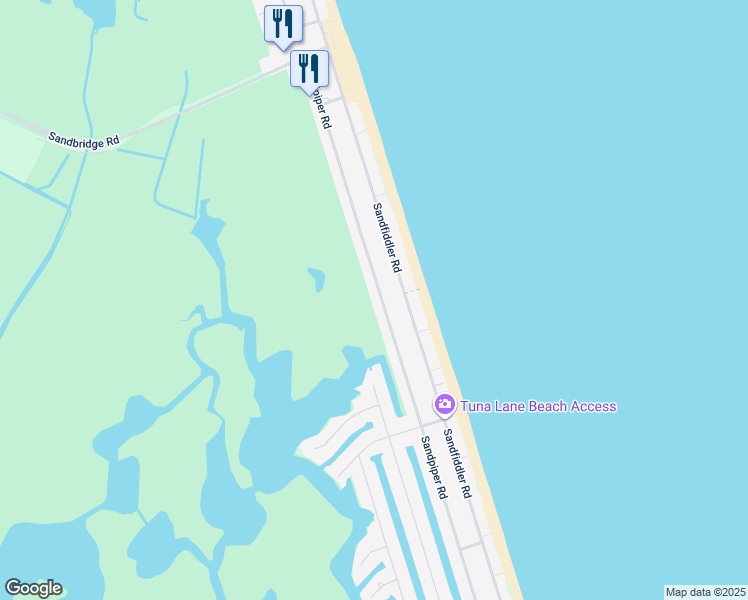 map of restaurants, bars, coffee shops, grocery stores, and more near 2721 Sandpiper Road in Virginia Beach