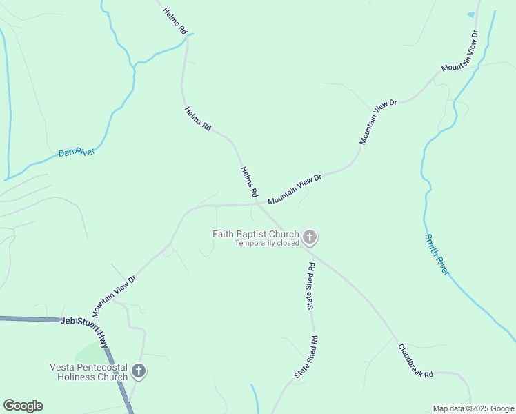 map of restaurants, bars, coffee shops, grocery stores, and more near 934 Mountain View Road in Meadows of Dan
