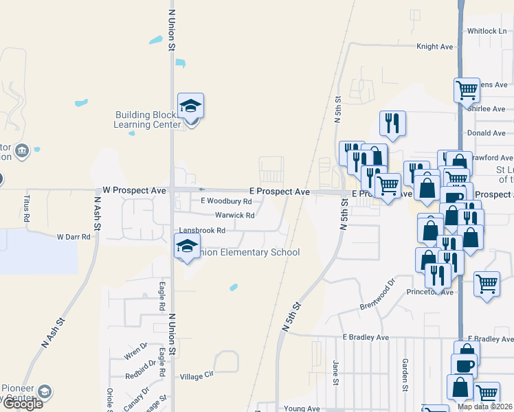 map of restaurants, bars, coffee shops, grocery stores, and more near 320 East Woodbury Road in Ponca City
