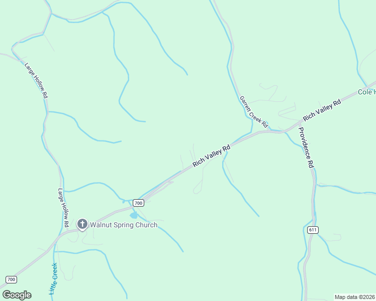 map of restaurants, bars, coffee shops, grocery stores, and more near 16141 Rich Valley Road in Abingdon