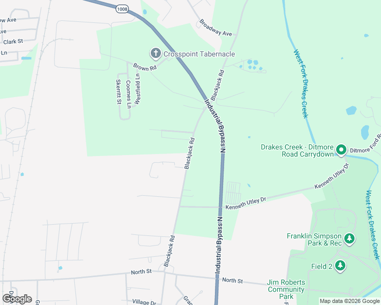 map of restaurants, bars, coffee shops, grocery stores, and more near 1113-1117 Blackjack Road in Franklin