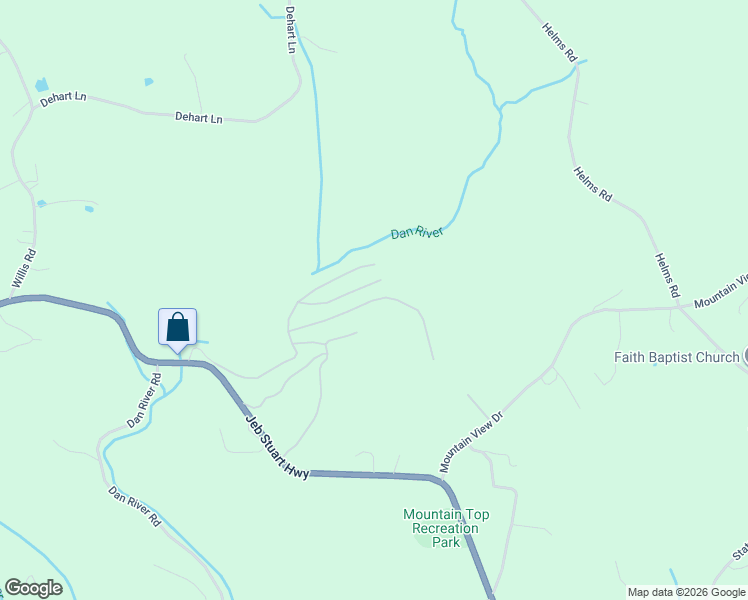 map of restaurants, bars, coffee shops, grocery stores, and more near Mountain Village Lane in Meadows of Dan