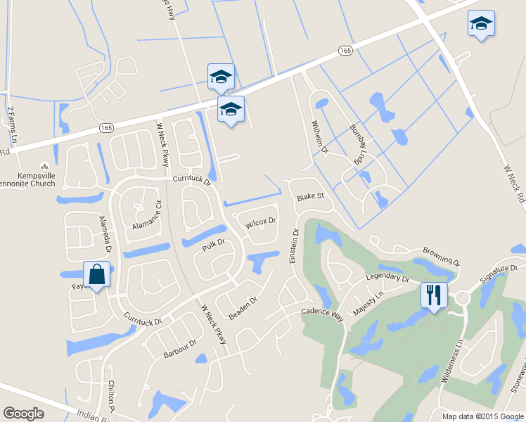 map of restaurants, bars, coffee shops, grocery stores, and more near 2756 Livingston Loop in Virginia Beach