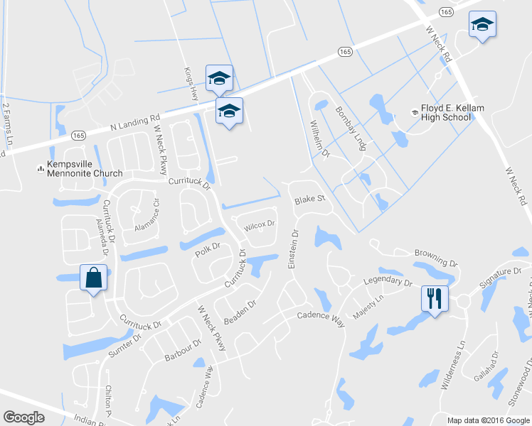 map of restaurants, bars, coffee shops, grocery stores, and more near 2760 Livingston Loop in Virginia Beach