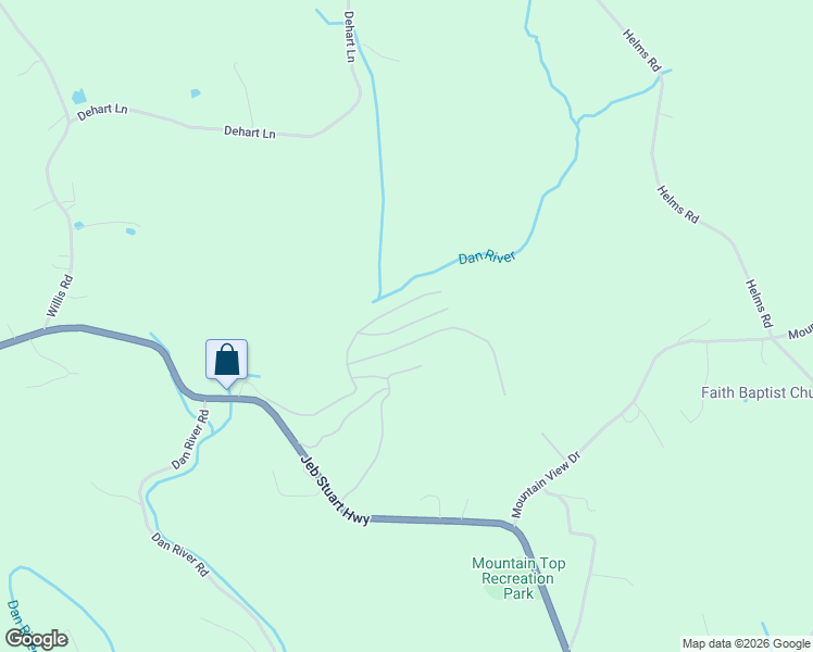 map of restaurants, bars, coffee shops, grocery stores, and more near Mountain Village Lane in Patrick County