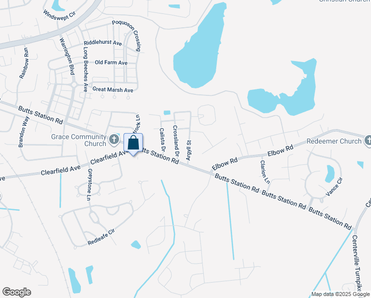 map of restaurants, bars, coffee shops, grocery stores, and more near 612 Argyll Street in Chesapeake