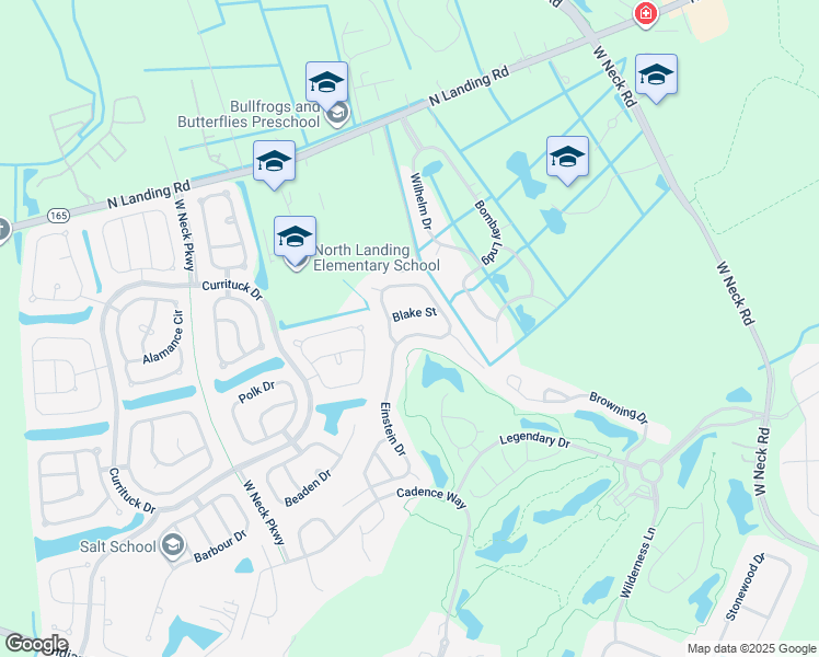 map of restaurants, bars, coffee shops, grocery stores, and more near 2773 Einstein Drive in Virginia Beach