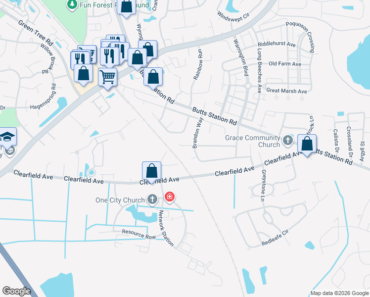 map of restaurants, bars, coffee shops, grocery stores, and more near 908 Pecan Point Court in Chesapeake