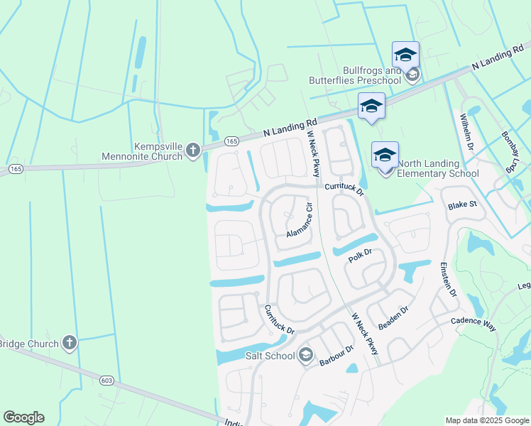 map of restaurants, bars, coffee shops, grocery stores, and more near 2748 Alamance Circle in Virginia Beach
