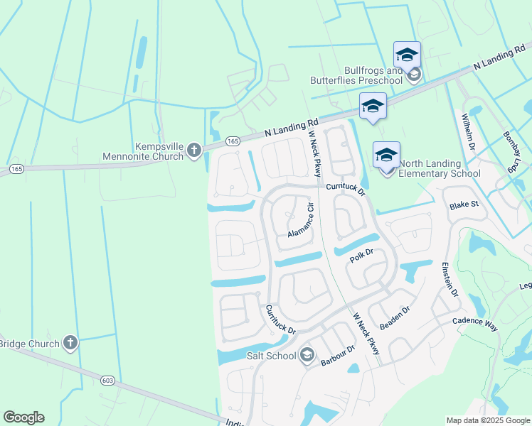 map of restaurants, bars, coffee shops, grocery stores, and more near 2748 Alamance Circle in Virginia Beach