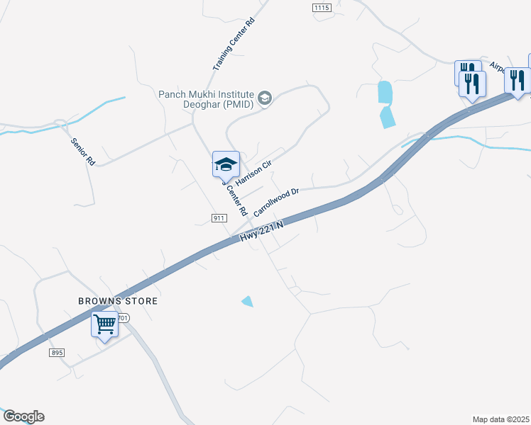 map of restaurants, bars, coffee shops, grocery stores, and more near 2805 Carrollton Pike in Woodlawn
