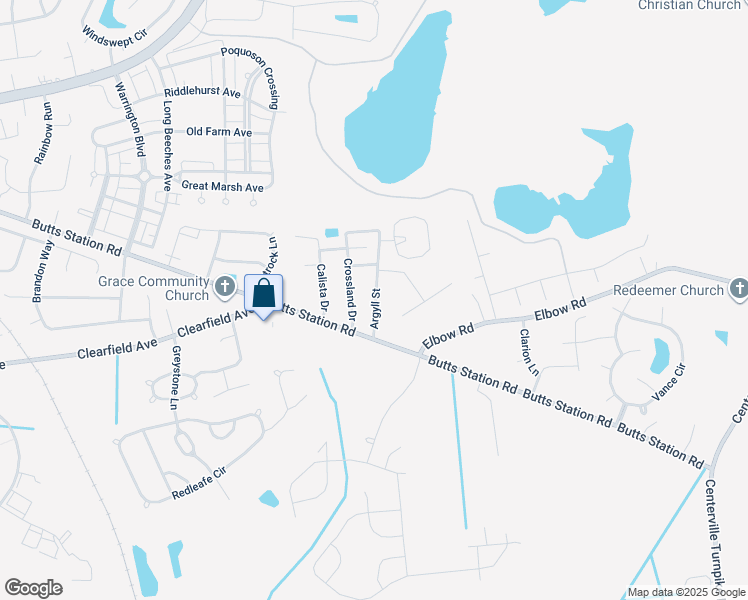 map of restaurants, bars, coffee shops, grocery stores, and more near 616 Argyll Street in Chesapeake