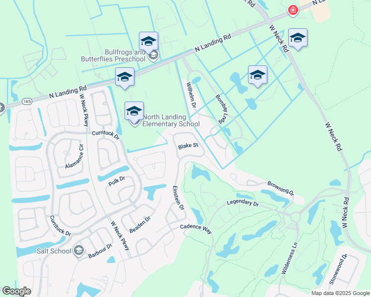 map of restaurants, bars, coffee shops, grocery stores, and more near 2725 Blake Street in Virginia Beach