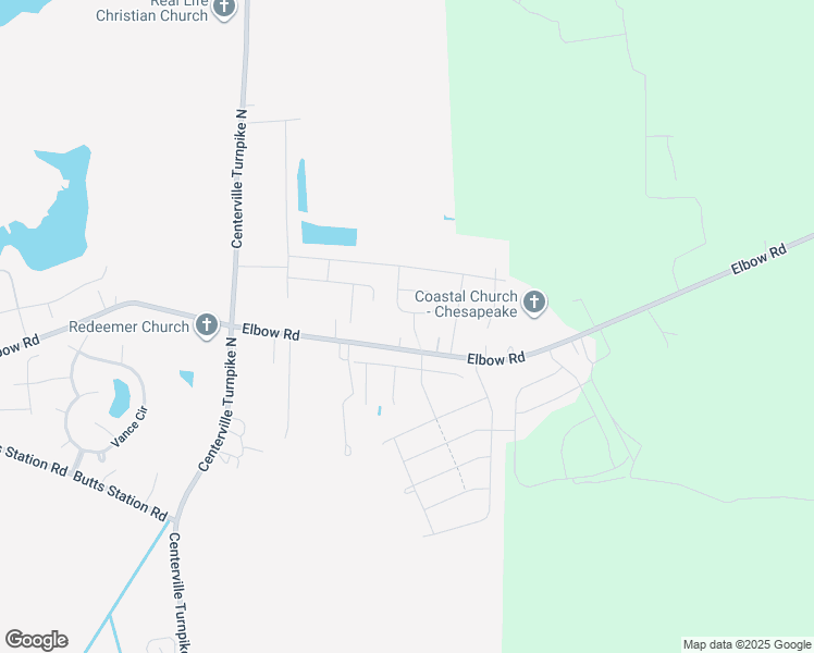 map of restaurants, bars, coffee shops, grocery stores, and more near 612 Howelsen Court in Chesapeake