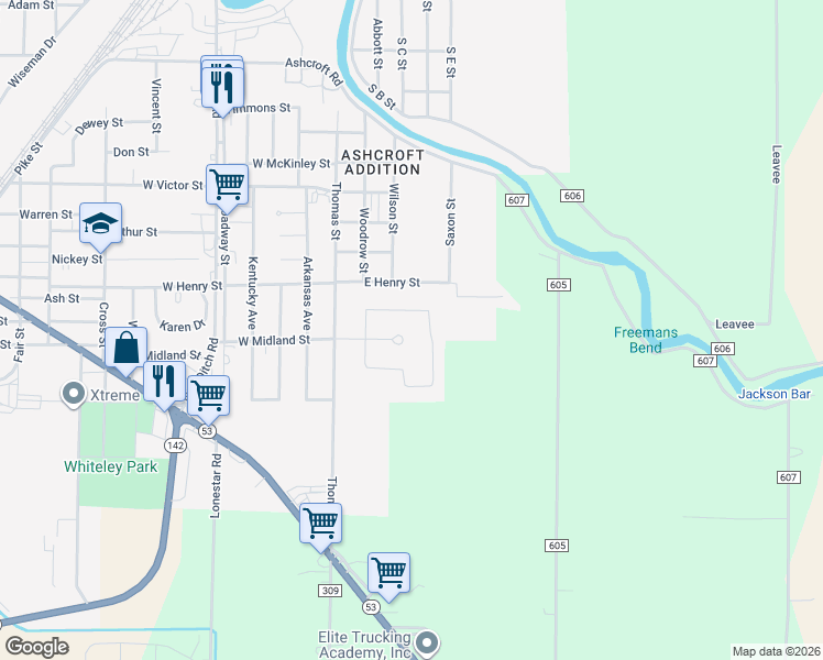 map of restaurants, bars, coffee shops, grocery stores, and more near 142 Hampton Court in Poplar Bluff