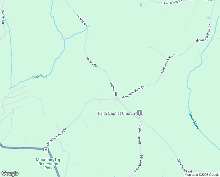 map of restaurants, bars, coffee shops, grocery stores, and more near 97 Helms Road in Meadows of Dan
