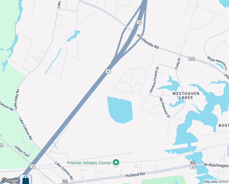 map of restaurants, bars, coffee shops, grocery stores, and more near 441 Terrywood Drive in Suffolk