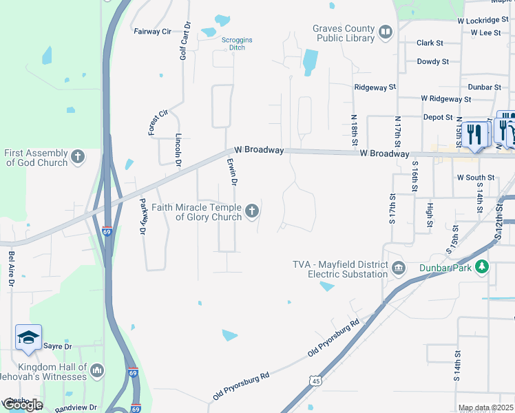map of restaurants, bars, coffee shops, grocery stores, and more near 201-219 St Martins Ln in Mayfield