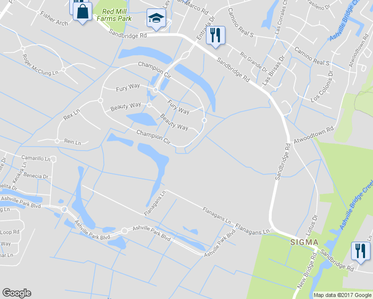 map of restaurants, bars, coffee shops, grocery stores, and more near 1801 Champion Circle in Virginia Beach