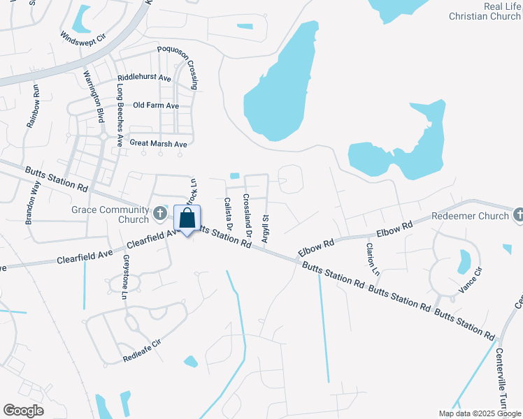 map of restaurants, bars, coffee shops, grocery stores, and more near 628 Argyll Street in Chesapeake