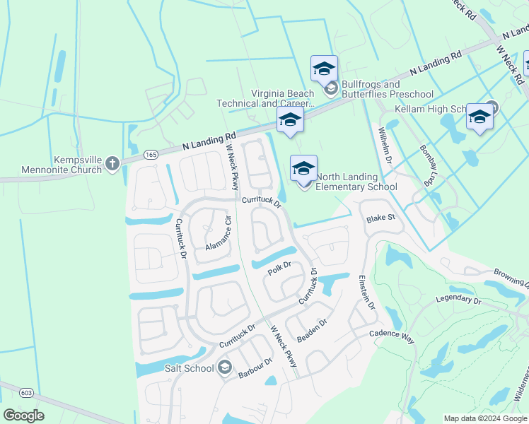 map of restaurants, bars, coffee shops, grocery stores, and more near 2605 Pulaski Loop in Virginia Beach