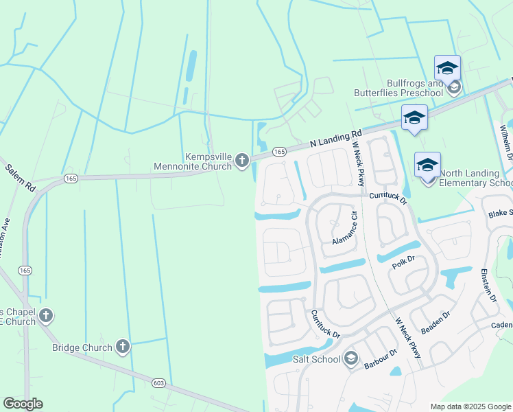 map of restaurants, bars, coffee shops, grocery stores, and more near 2537 Pamlico Loop in Virginia Beach