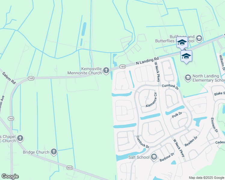 map of restaurants, bars, coffee shops, grocery stores, and more near 2537 Pamlico Loop in Virginia Beach