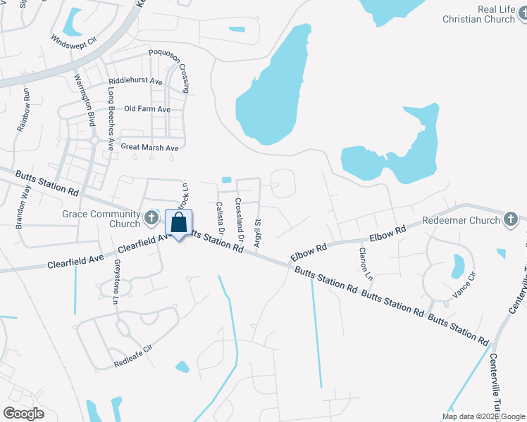 map of restaurants, bars, coffee shops, grocery stores, and more near 1301 Waycroft Reach in Chesapeake