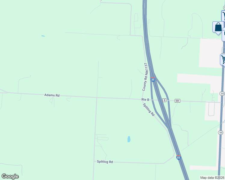 map of restaurants, bars, coffee shops, grocery stores, and more near State Highway B in Goodman