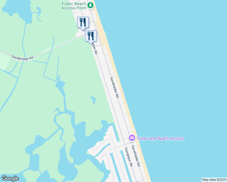 map of restaurants, bars, coffee shops, grocery stores, and more near 2645 Sandfiddler Road in Virginia Beach