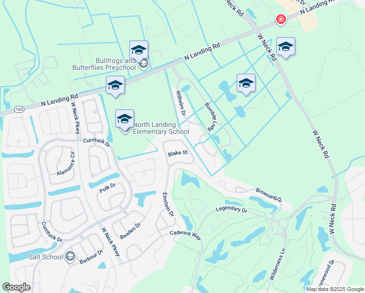 map of restaurants, bars, coffee shops, grocery stores, and more near 2705 Einstein Drive in Virginia Beach