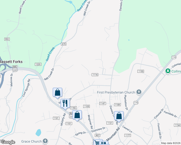 map of restaurants, bars, coffee shops, grocery stores, and more near 212 County Road 1116 in Collinsville