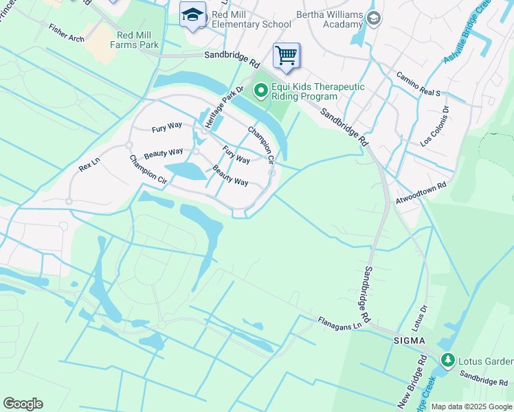 map of restaurants, bars, coffee shops, grocery stores, and more near 1793 Champion Circle in Virginia Beach