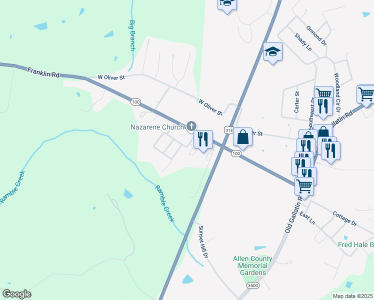 map of restaurants, bars, coffee shops, grocery stores, and more near 51 Hinton Avenue in Scottsville