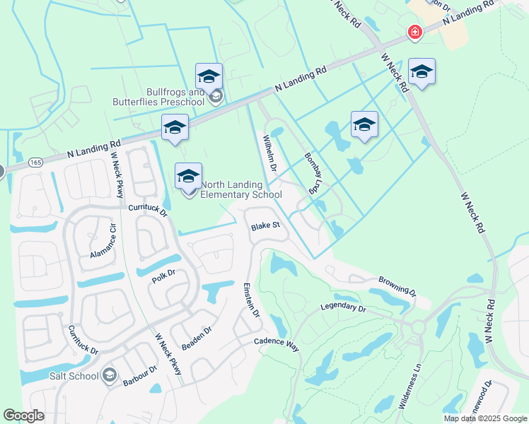 map of restaurants, bars, coffee shops, grocery stores, and more near 2681 Einstein Drive in Virginia Beach