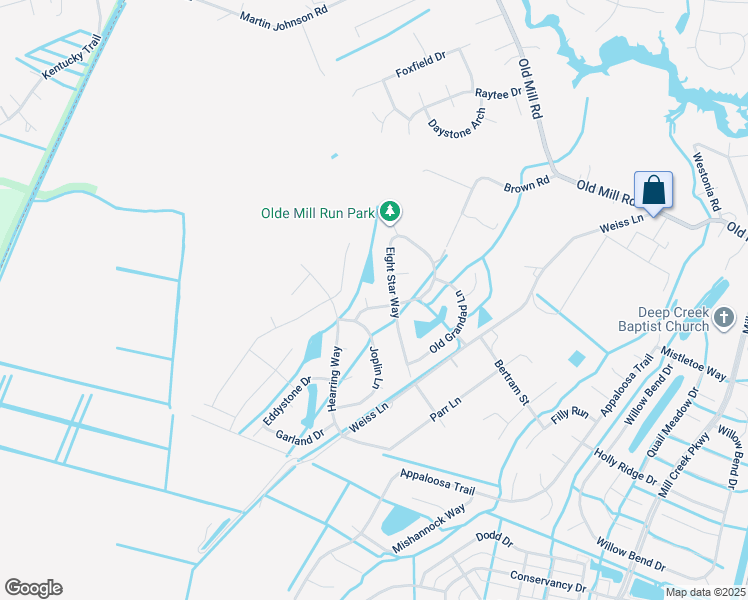 map of restaurants, bars, coffee shops, grocery stores, and more near 3201 Letcher Court in Chesapeake
