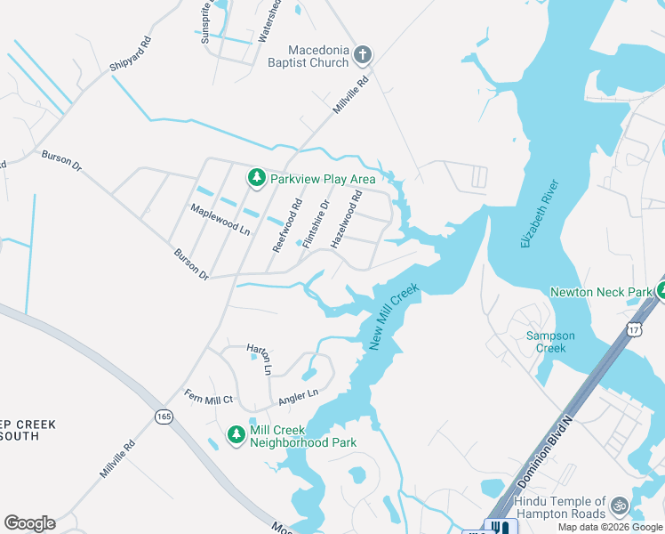 map of restaurants, bars, coffee shops, grocery stores, and more near 1916 McCoy Road in Chesapeake