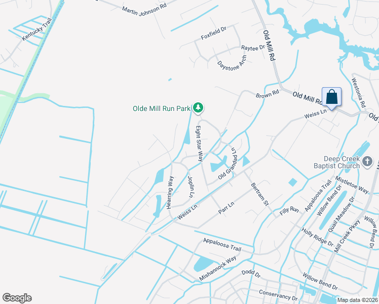map of restaurants, bars, coffee shops, grocery stores, and more near 3505 Golfview Drive in Chesapeake