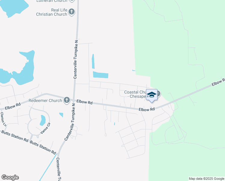 map of restaurants, bars, coffee shops, grocery stores, and more near 1643 Banff Court in Chesapeake