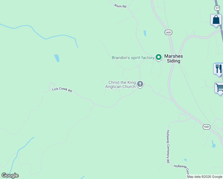 map of restaurants, bars, coffee shops, grocery stores, and more near Larry Heath Road in Whitley City