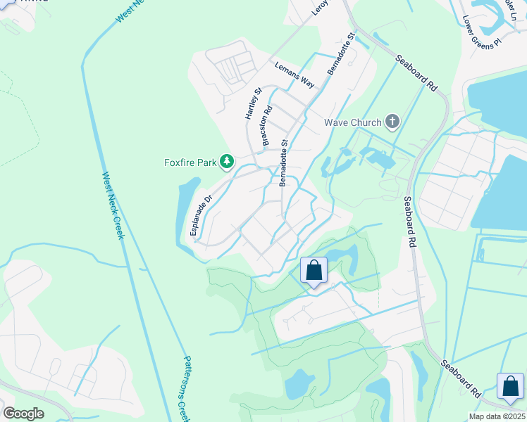 map of restaurants, bars, coffee shops, grocery stores, and more near 2316 Esplanade Drive in Virginia Beach