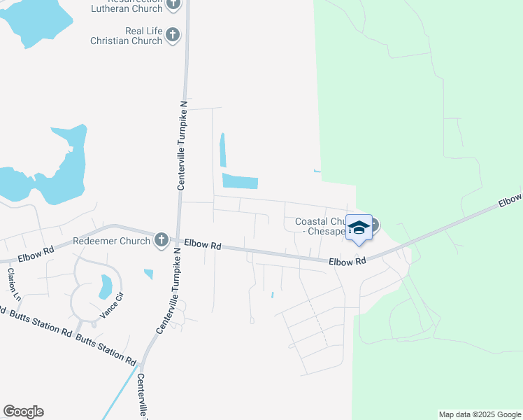 map of restaurants, bars, coffee shops, grocery stores, and more near 1640 Banff Court in Chesapeake